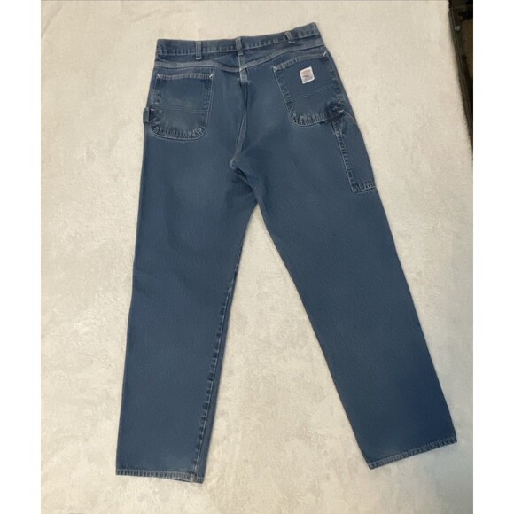 Vintage Pointer Brand Jeans Mens 36x34 Work Heavy Cotton Denim Blue Made in USA - Picture 12 of 14